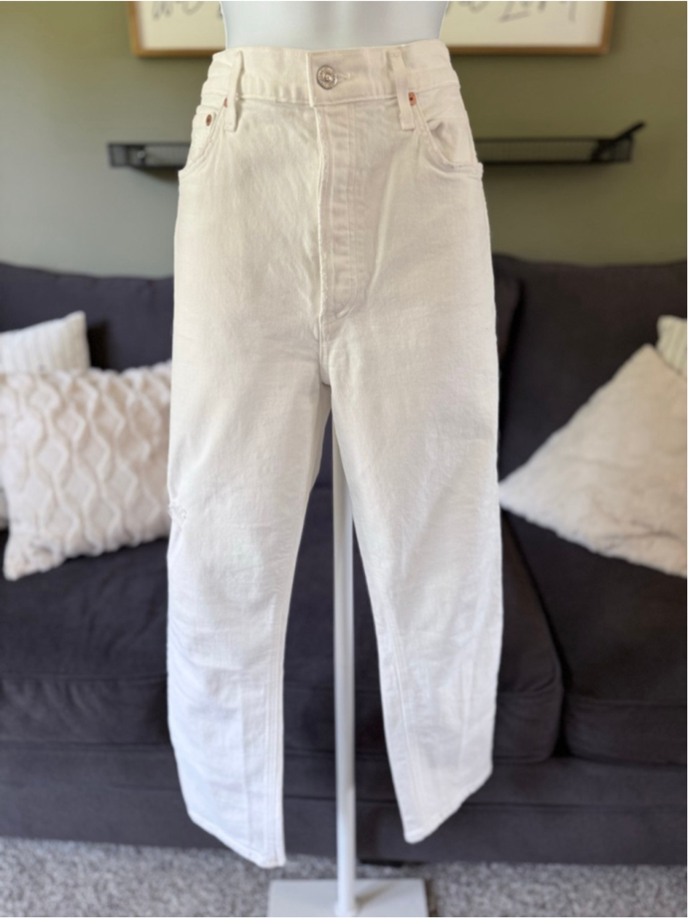Women's Citizens of Humanity White Jolene Straight Leg Jeans Size 30